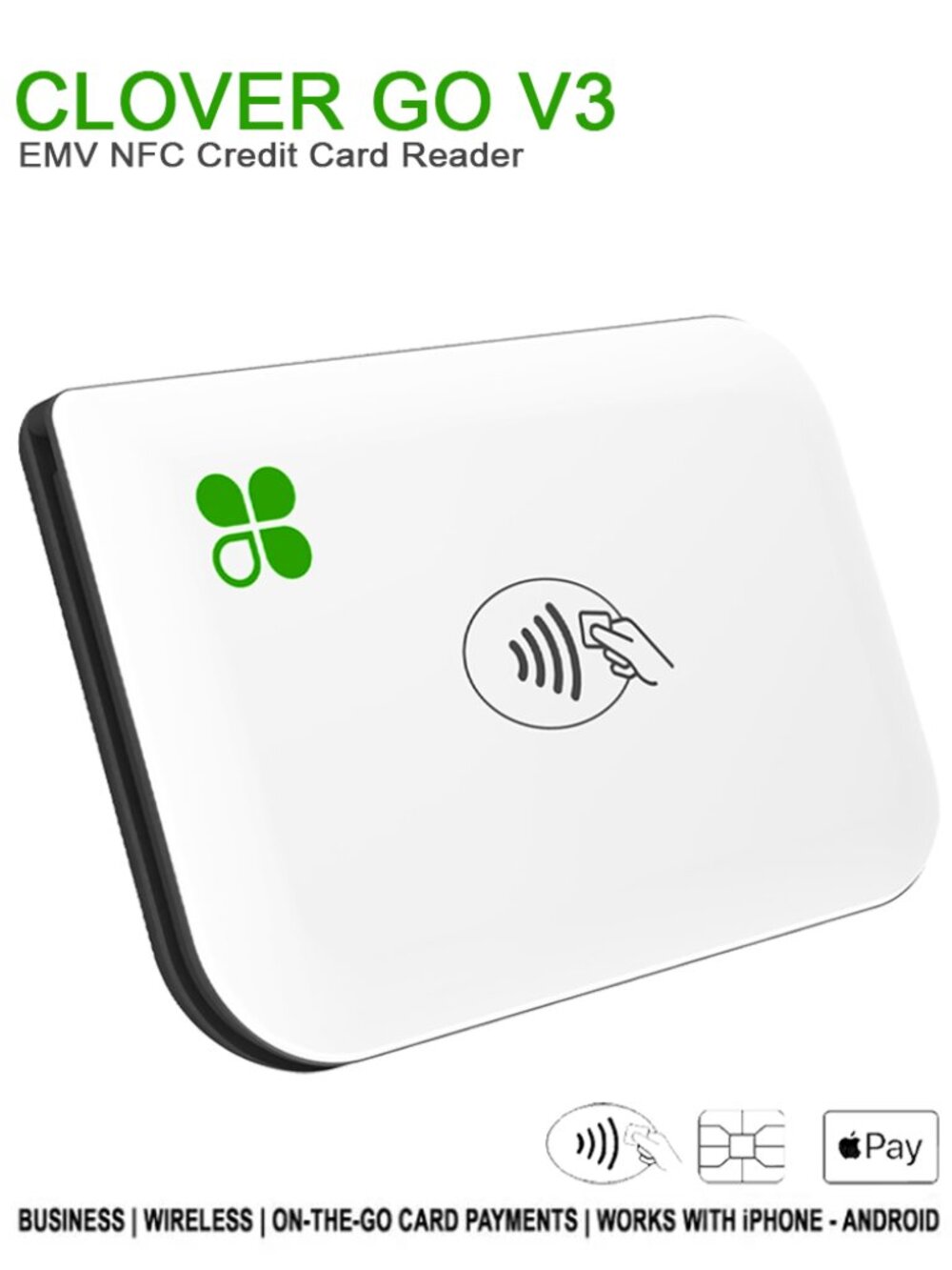 First Data Clover GO V3 Credit Card Reader EMV NFC BLUETOOTH W/USB Power Supply